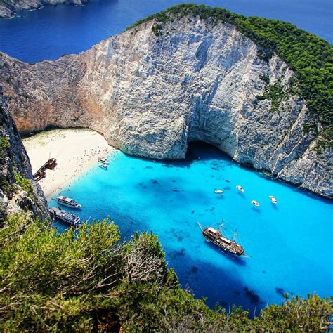 The Superb View Of Navagio Beach Greece Who Youd Go To This Paradise