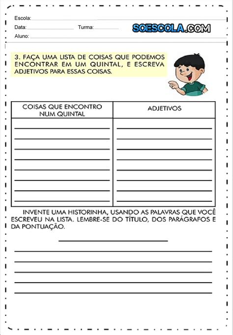 Atividades Com Adjetivos Para Imprimir E Copiar SÓ Escola 2022