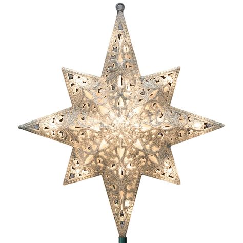 Ge 11 In White Lighted Plastic Star Christmas Tree Topper With White