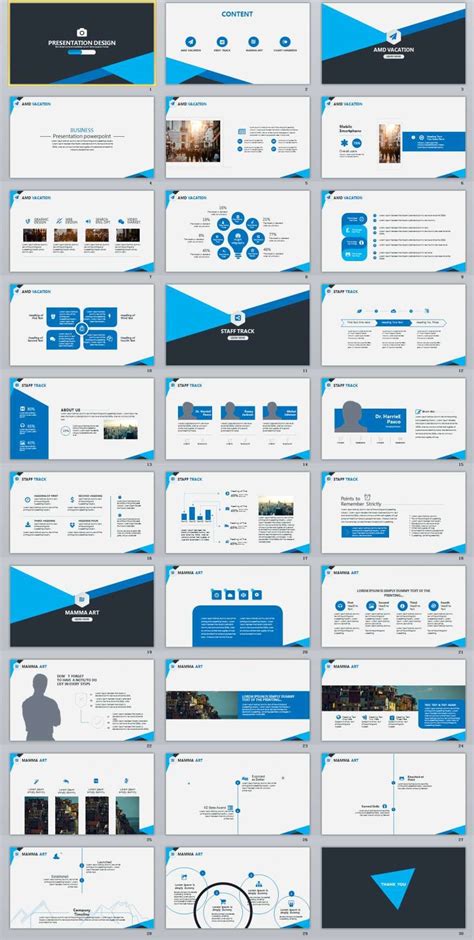 Blue Business Report Powerpoint Template Artofit
