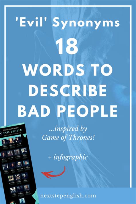 Evil Synonyms: 18 Words to Describe Bad People (...inspired by Game of ...