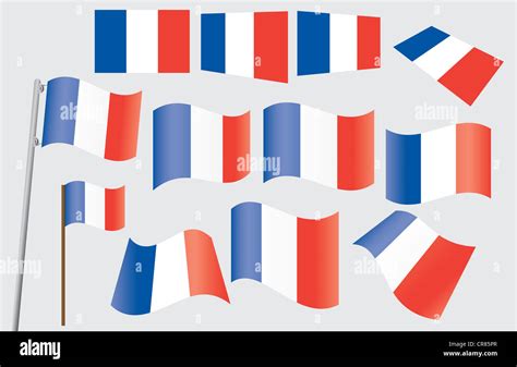 Set Of French Flags Illustration Stock Photo Alamy