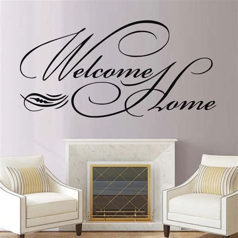 Welcome Home Quote Wall Art Home Decor Text Patterns Adesivo De Parede