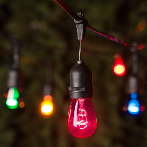 Commercial Patio String Lights Multicolor S14 Bulbs Suspended Yard Envy