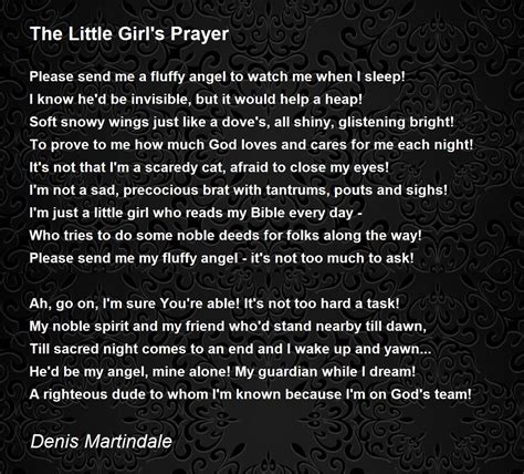 The Little Girls Prayer The Little Girls Prayer Poem By Denis