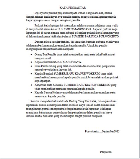 Kata pengantar sering ditemukan dalam halaman depan pada sebuah karya tulis, baik karya ilmiah ataupun non ilmiah. Contoh Kata Pengantar laporan kerja lapangan (PKL) | ЯΩR