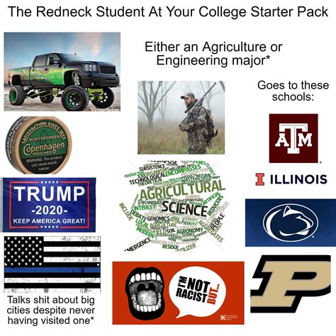 Redneck Student At Your College Starter Pack Rstarterpacks