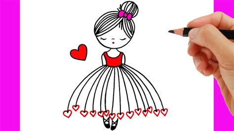Kids Easy Drawing For Girls How To Draw A Cartoon Girl In A Few Easy