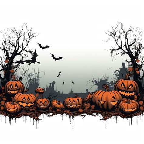 Premium Ai Image Halloween Design Forest Pumpkins Horror Background