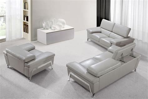 These pieces of furniture are generally cheaper but. Divani Casa Encore Modern Sofa Set in Grey Leather