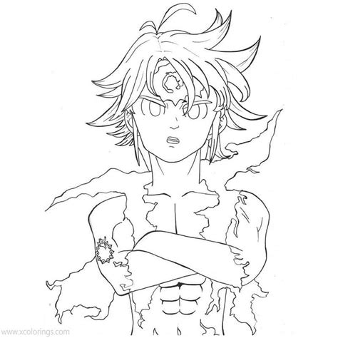 Meliodas From Anime Seven Deadly Sins Coloring Page Download Print