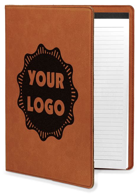 Logo And Company Name Leatherette Portfolio With Notepad Personalized