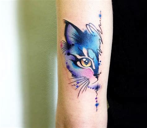 Cat Tattoo Watercolor Cat Tattoo Cat Tattoo Designs Tattoos Arm