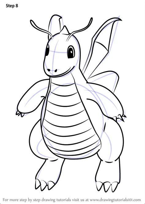 Learn How To Draw Dragonite From Pokemon Go Pokemon Go Step By Step Drawing Tutorials