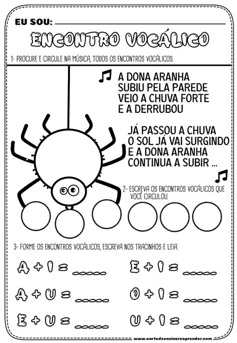 Atividades De Encontro Vocalico Para O 1 Ano Educa