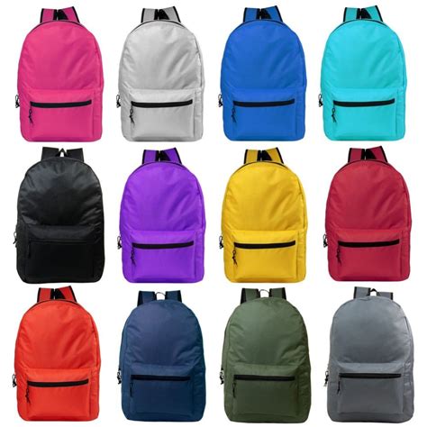 24 Units Of 15 Kids Basic Backpacks In 12 Assorted Colors Backpacks
