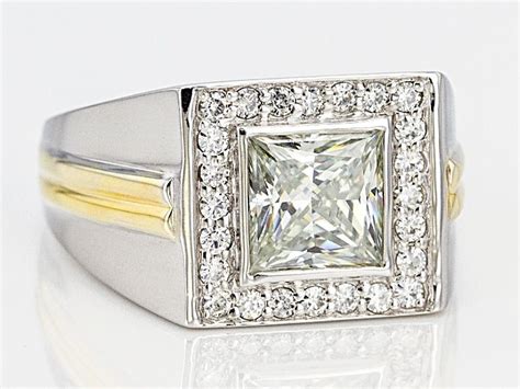 Moissanite Fire 358ctw Dew Platineve And 14k Yellow Gold Over
