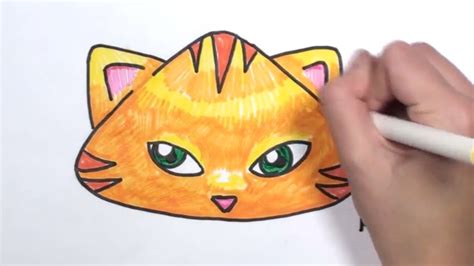 How To Draw A Cartoon Cat Face Mlt Youtube
