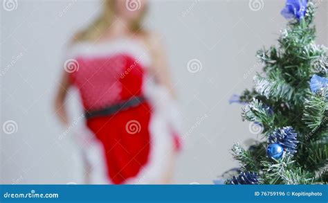 Santa Girl Caresses Herself Sex Games Erotic Dance Stock Footage