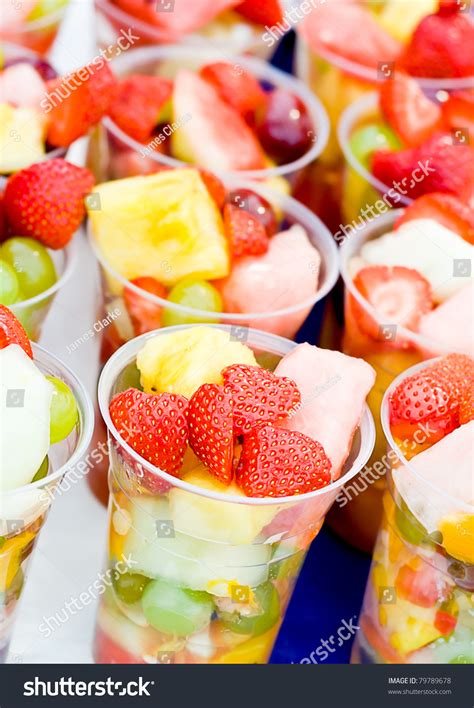 Fruit Salad Arranged Plastic Cups On Stock Photo 79789678 Shutterstock