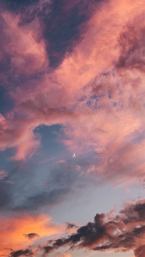 Download Wallpaper 938x1668 Clouds Sky Sunset Dawn Porous Iphone 8