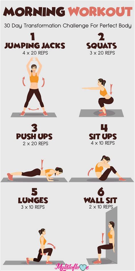 30 Days Morning Workout Challenge For Perfect Body Workouts For