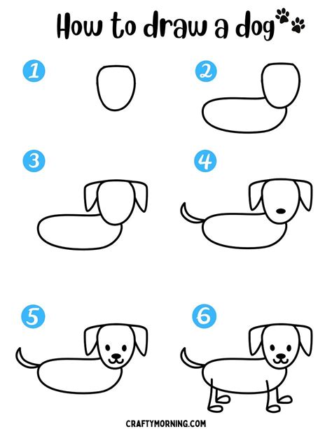 How To Draw A Dog For Kids Easy Dog Drawing Simple Dog Drawing For