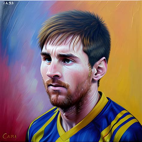 cara de messi , Oil Painting - Arthub.ai