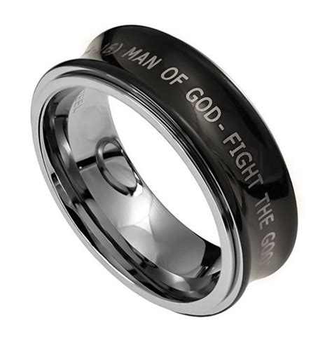Spinner Black Man Of God Christian Purity Ring 1 Timothy 611 With