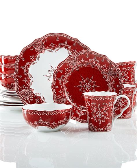 222 Fifth Winter Lace 16 Piece Set Dinnerware Dining And Entertaining