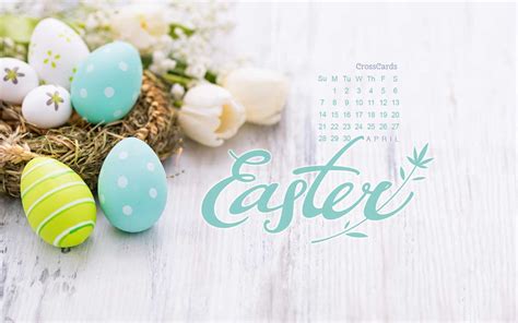 April 2019 Easter Eggs Desktop Calendar Free April Wallpaper