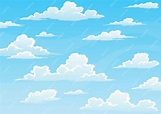 Fondo de dibujos animados del cielo de cloudscape cielo azul claro ...