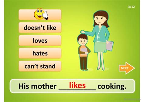 Likes And Dislikes General Readin English Esl Powerpoints