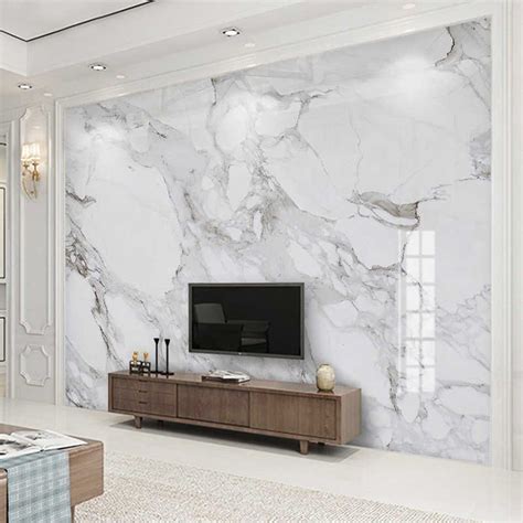 Custom Any Size Abstract Marble Stone Wall Cloth Living Room Sofa Tv
