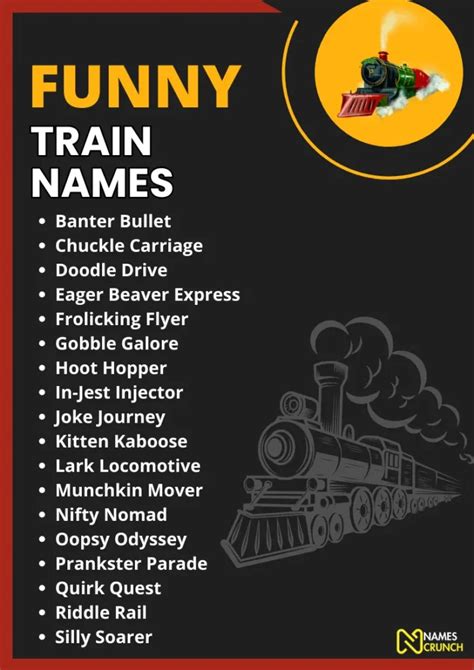 300 Funny Train Names For Your Next Journey Names Crunch