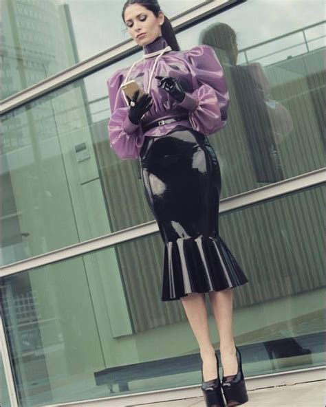 latex skirt latex dress latex wear gorgeous women latex maid unusual clothes sissy dress