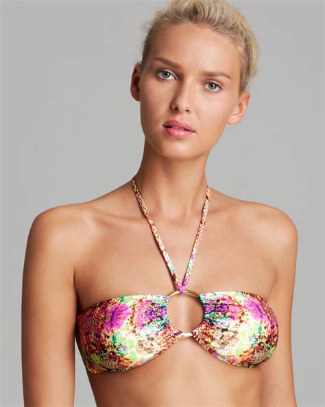Lyst Milly Gold Shimmer Barbados O Ring Bikini Top