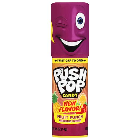 Push Pop Candy Fruit Punch 05 Oz Lollipops And Suckers Food Fair