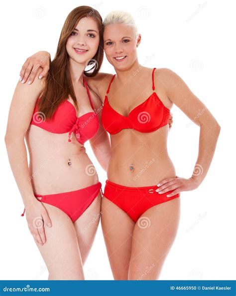 Ragazze Attraenti In Bikini Fotografia Stock Immagine Di Spiaggia