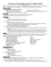 A P Lab Midterm Review Pdf Anatomy And Physiology I Lab Class