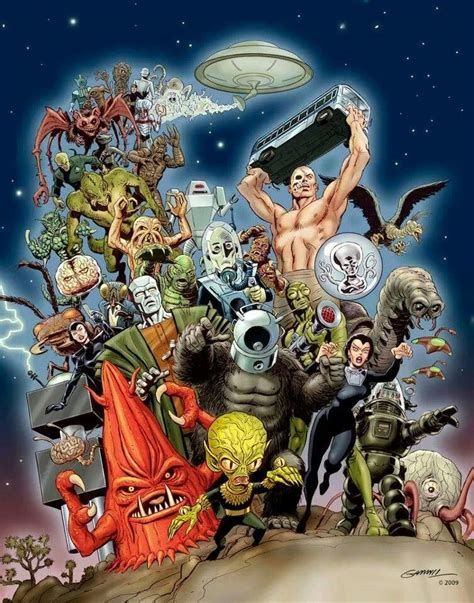 Classic B Movie Monsters Great Montage Art Work Horror Monsters