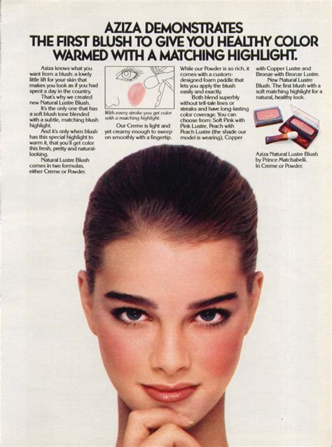 Brooke Shields For Aziza Natural Lustre Blush Ad 1979