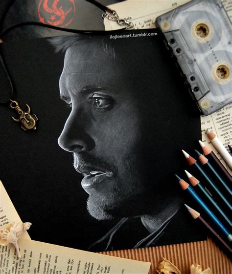 Coloured Pencil Drawing Of Jensen Ackles As Dean Winchester