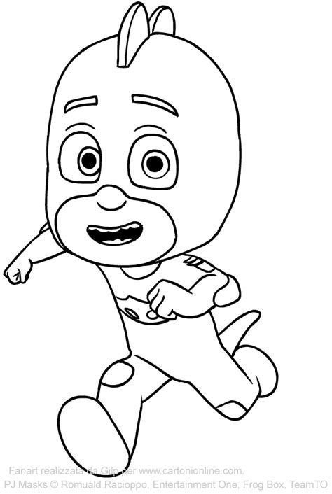 Gecko From Pj Masks Coloring Page Coloring Pages