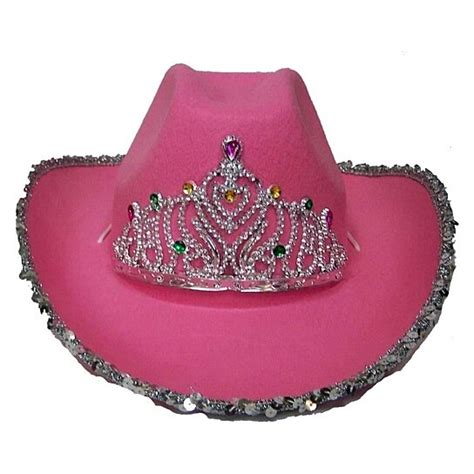 Buy Velvet Pink Cowboy Hat W Tiara Cowgirl Western Wear Pageant Hats