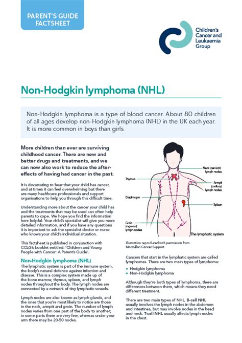 Chemotherapy is treatment with a cocktail of drugs that stop the division of cancer cells or kill them. PGFSNHLY - Non Hodgkin lymphoma - pgfactsheets - Publications