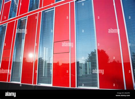 Red Modern Office Building Stock Photo Alamy