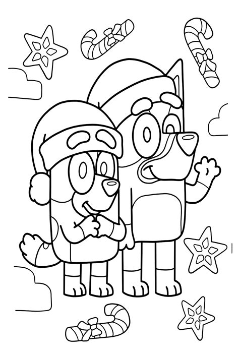 Bluey Christmas Coloring Pages Bluey Coloring Pages Páginas Para