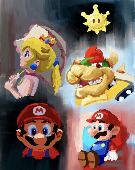 Artstation Mario Sunshine Colour Studies