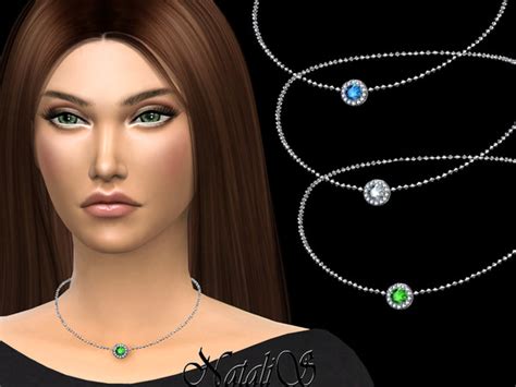 Diamond Halo Necklace By Natalis At Tsr Sims 4 Updates
